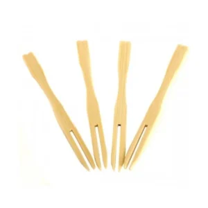 Pincho Tenedor Bambú 9 Cm X 100 Unds.