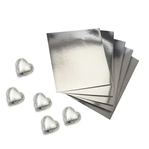 Papel Metalizado Plateado Para Envolver 10 cm 100 unds. Selva Negra