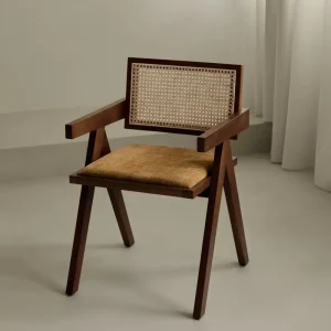 Silla de Comedor en Madera Tapizada con Reposabrazos Pauline Arms