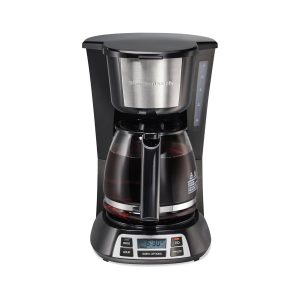 Cafetera negra y plateada Hamilton Beach 12 tazas