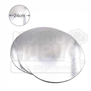 Base Circular Plateada 24 cm / Und