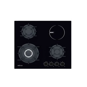 Tope dual 4 hornillas negro Flexi 60cm Vetrux