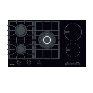 Tope dual  5 hornillas negro Flexi 90cm Vetrux