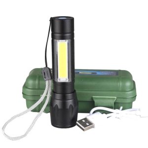 Linterna De Emergencia Tactica Recargable Led Con Linterna Lateral