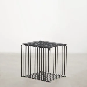 Mesa auxiliar de metal y cristal Lyn