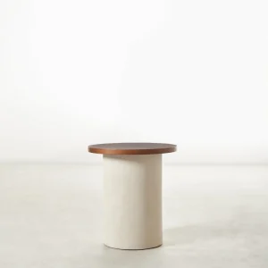 Mesa Auxiliar Redonda en Microcemento Sansa (45 cm)