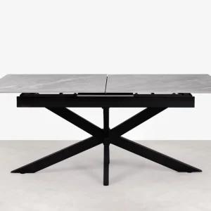 Mesa de Comedor Rectangular Extensible Travis (180-220 cm) - Glossy Grey