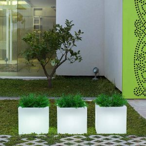 Macetero cuadrado con luz NARCISO 40