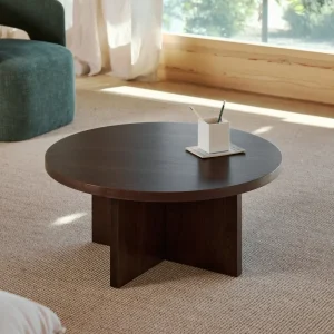 Mesa de Centro Redonda en Madera Takaya (80 cm)