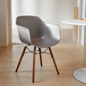 Silla de Polipropileno y Madera con Reposabrazos Elon Arms