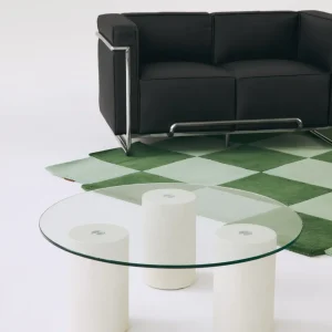 Mesa de Centro Redonda en Cristal Nora (80 cm)