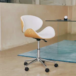 Silla de Escritorio de Polipiel y Madera Shelley