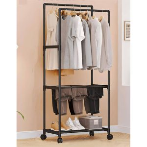 Organizador de ropa doble con ruedas ligero