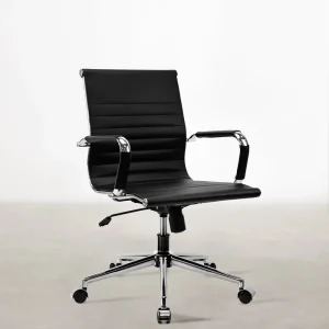 Silla de Oficina en Piel Italiana Low Back Larsen