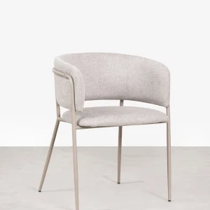 Silla de Comedor en Tela y Metal con Reposabrazos Teresa