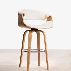 Taburete de Madera y Polipiel Binsa