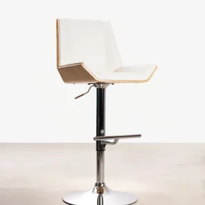 Taburete de Madera y Polipiel Regulable Lyssa