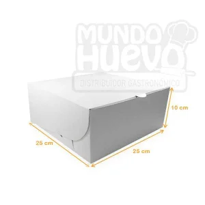 Caja de Cartón para Torta 25 x 25 x 10 Blanca/Kraft
