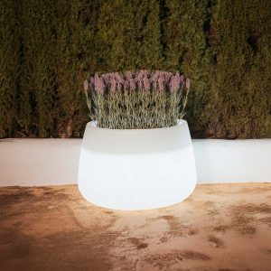 Macetero redondo con luz CAMELIA 60