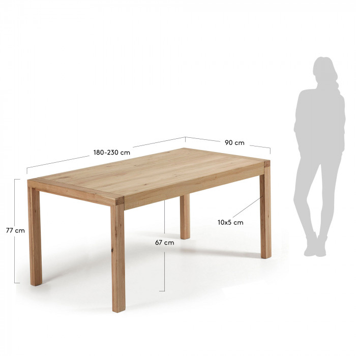 MESA EXTENSIBLE BRIVA CHAPA DE ROBLE ACABADO NATURAL Kave Home - Imagen 8