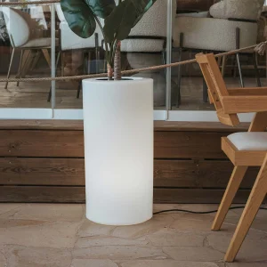 Macetero redondo con luz PALMA 70