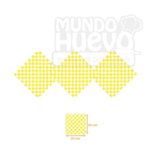 Parafinado En Hoja 100 Unds 20 X 20 CM Amarillo