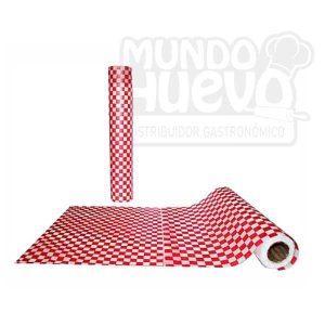 Papel Parafinado cuadros x 10 Mts Rojo