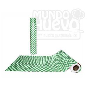 Papel Parafinado cuadros x 10 Mts Verde